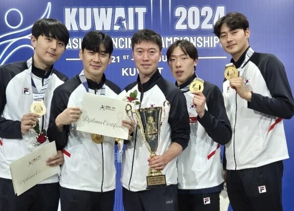 한국 남자 사브르 대표팀. /대한펜싱협회 제공