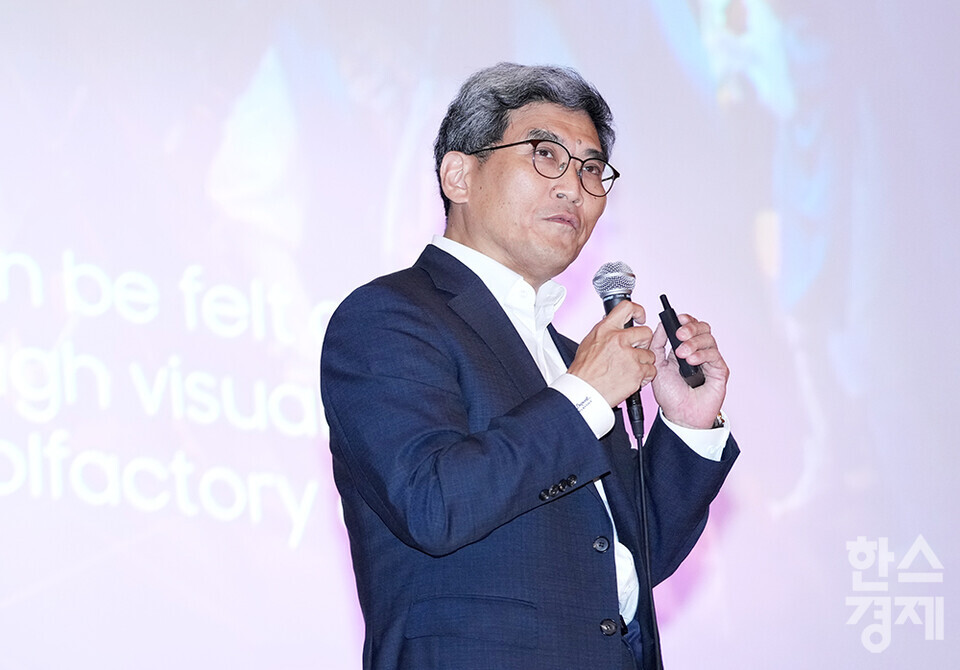 3일 경기 고양시 킨텍스에서 나노코리아 2024가 개막했다. 송재혁 삼성전자 사장(DS CTO)이 나노기술 혁신 방향을 주제로 기조연설을 하고 있다. /최대성 기자 dpdaesung@sporbiz.co.kr 2024.07.03.