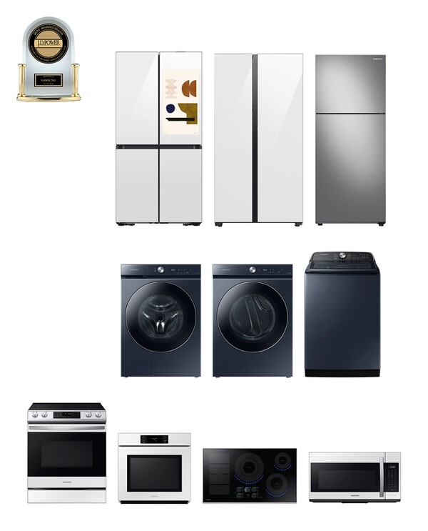 JD파워의 ‘2024 생활가전 소비자 만족도 평가’에서 삼성전자 가전이 11개 품목 중 10개 품목 선정됐다./ 삼성전자 제공