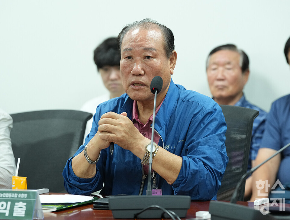 천익출 한국우리밀농업협동조합 조합장이 11일 서울 여의도 국회 의원회관에서 열린 기후위기는 곧 식량위기, 지속가능한 생산과 소비 국회토론회에 참석해 인사말을 하고 있다. /최대성 기자 dpdaesung@sporbiz.co.kr 2024.09.11.  