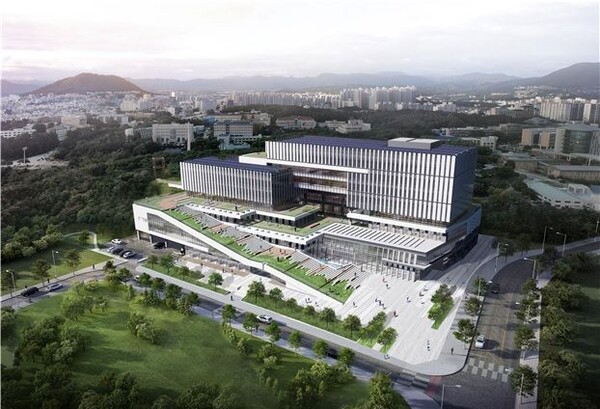 10월 재착공 예정인 강원대 캠퍼스혁신파크 산학연혁신허브동 조감도. /LH 제공