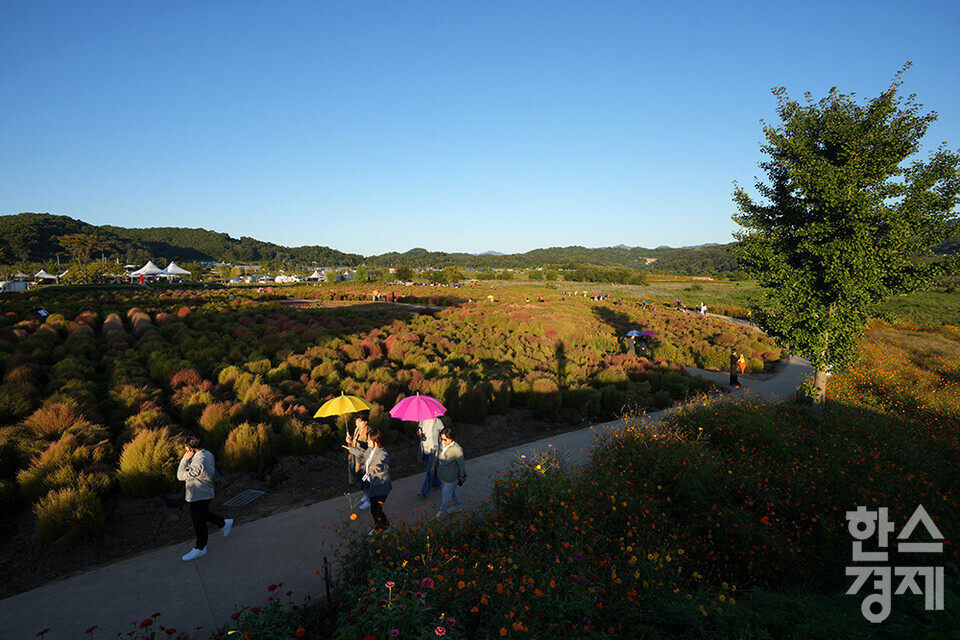 서울대학교 환경대학원 ESG 전문가 과정 제4기 펠로우들이 지난 4일 오후 경기도 연천군 중면 임진강댑싸리공원을 답사하고 있다. 댑싸리공원은 군남댐 건설 후 수몰지를 관광지로 바꾼 곳으로, 지역경제 활성화에 기여하고 있다. /연천=최대성 기자 dpdaesung@sporbiz.co.kr 2024.10.04.