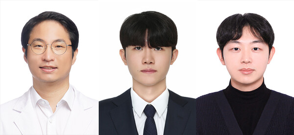 왼쪽부터 고려대학교 안산병원 방사선종양학과 임채홍 교수, 의과대학 강한승, 도우현 학생. /