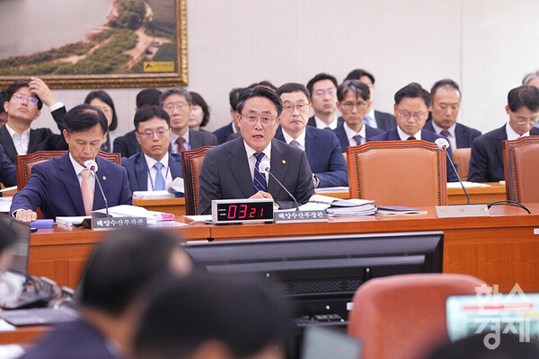 강도형 해양수산부 장관이 8일 서울 여의도 국회에서 열린 국회 농림축산식품해양수산위원회의 해양수산부에 대한 국정감사에 출석해 의원 질의에 답변하고 있다. /최대성 기자