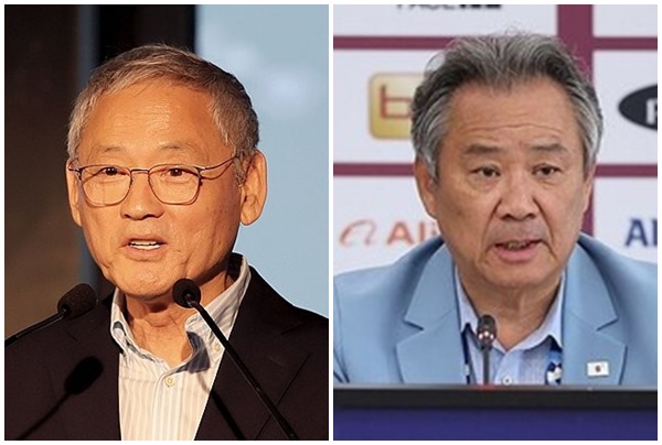 유인촌 문화체육관광부 장관(왼쪽)과 이기흥 대한체육회장. /문체부, 연합뉴스