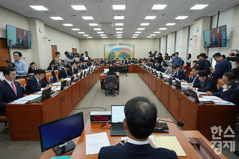 10일 서울 여의도 국회에서 정무위원회 국정감사가 열리고 있다. 이날 정무위는 금융위원회, 한국산업은행, 중소기업은행에 대한 감사를 진행한다. /최대성 기자 dpdaesung@sporbiz.co.kr 2024.10.10.
