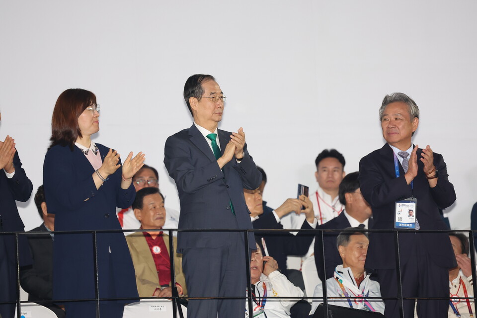 제105회 전국체육대회 개회식에 참석한 한덕수 국무총리. /연합뉴스