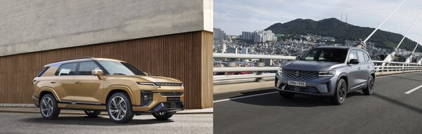 (왼쪽부터) KG모빌리티와 르노코리아가 각각 출시한 액티언', '그랑 콜레오스' 