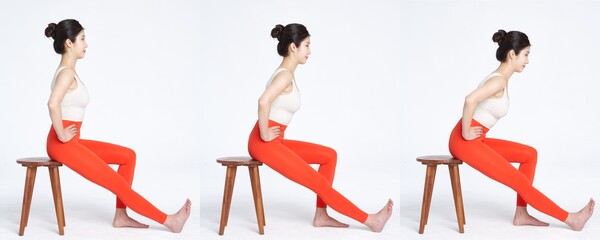 햄스트링 스트레칭 자세./자생한방병원 제공