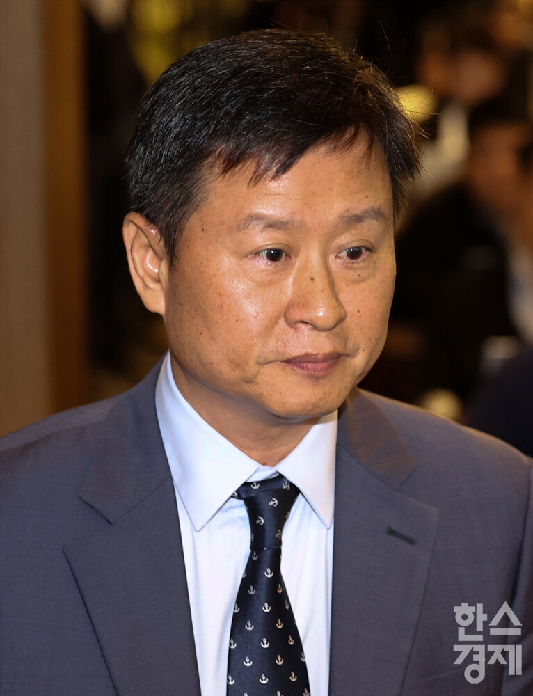 박기덕 고려아연 사장이 22일 오전 서울 코리아나 호텔에서 자사주 공개 매수 종결을 하루 앞두고 열린 기자회견에 참석하고 있다. /최대성 기자 dpdaesung@sporbiz.co.kr 2024.10.22.[사진공동취재]