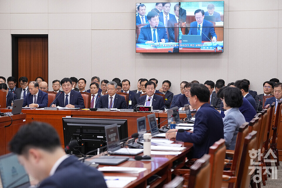 김영신 중소기업기술정보진흥원장이 22일 서울 여의도 국회에서 열린 산업통상자원중소벤처기업위원회의 중소벤처기업진흥공단, 기술보증기금 등 11개 기관 등에 대한 국정감사에 출석해 의원 질의에 답변하고 있다. /최대성 기자 dpdaesung@sporbiz.co.kr 2024.10.22.