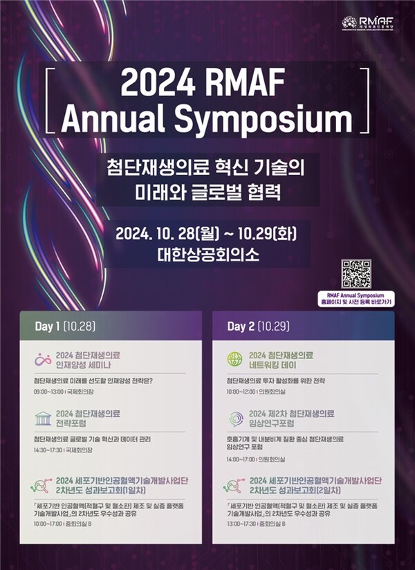 첨단재생의료 통합 심포지엄(2024 RMAF Annual Symposium) 포스터./보건복지부 제공