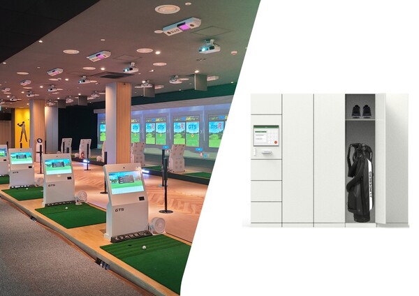 지티에스골프 시뮬레이터 및 아이포스트 스마트락커 모습. /지티에스골프 제공