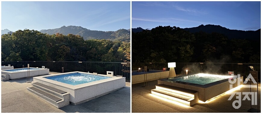 파라스파라 서울 루프탑 자쿠지 낮과 밤의 모습. /강상헌 기자