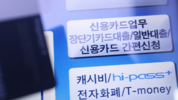 한 금융사의 카드론 신청 화면. / 연합뉴스