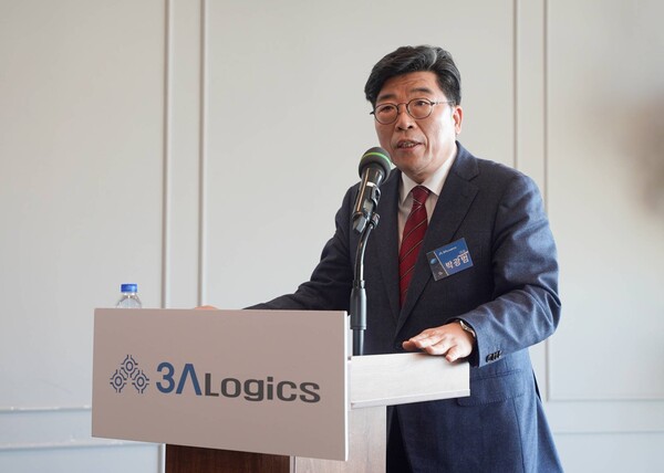 9일 박광범 쓰리에이로직스 대표가 IPO 기자간담회에서 회사의 비전과 성장성에 대해 설명하고 있다./사진= 쓰리에이로직스