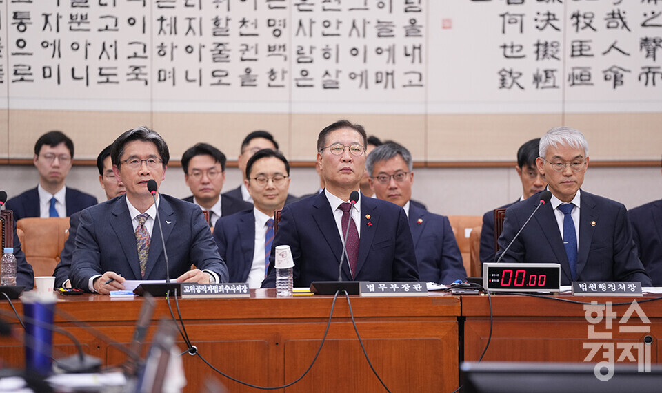 오동운 고위공직자범죄수사처장이 9일 오후 서울 여의도 국회에서 열린 법제사법위원회 전체회의에 출석해 의원 질의에 답변하고 있다. /최대성 기자 dpdaesung@sporbiz.co.kr 2024.12.09. 