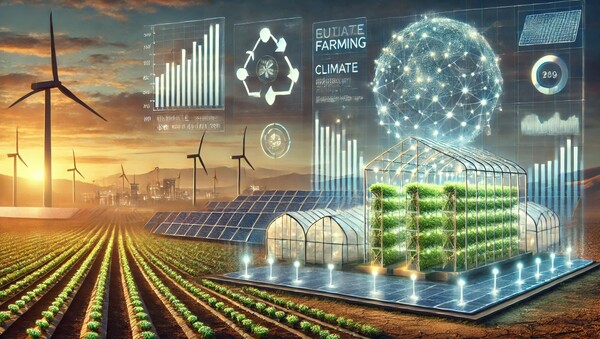 스마트팜이 기후위기 시대에서 농업의 미래로 떠올랐다. / 사진=챗GPT 이미지 생성.