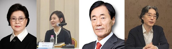 (왼쪽부터)송영숙 한미약품그룹 회장, 임주현 한미약품그룹 부회장, 신동국 한양정밀화학 회장, 임종윤 한미사이언스 사내이사. /한미약품 제공