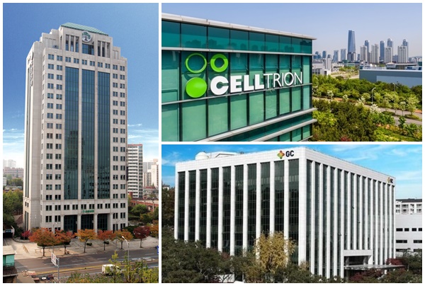 유한양행, 셀트리온, GC녹십자 전경. /각 사 제공