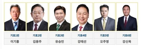 대한체육회장 후보 6명. /대한체육회장 선거 홈페이지 캡처