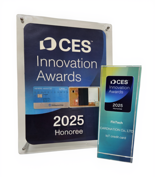 KB국민카드의 스카이패스 IoT 티타늄카드가 'CES 2025' 혁신상을 수상했다. / KB국민카드 제공