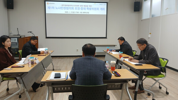 광주 노사민정은 최근 조정‧중재특위 구성을 마치고 지난 17일 첫 회의를 열어 특위 운영방향을 확정했으며 24일부터 당사자 의견 청취에 들어가기로 했다. /광주시 제공