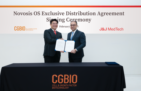 존슨앤존슨 메드테크와 시지바이오가 노보시스 독점 공급계약을 6일 체결했다./존슨앤존슨 메드테크 제공