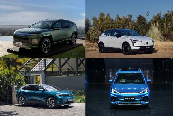 (왼쪽부터 시계 방향) 현대차 아이오닉9, 볼보 EX30, 폭스바겐 ID.4, BYD 아토3/ 각사