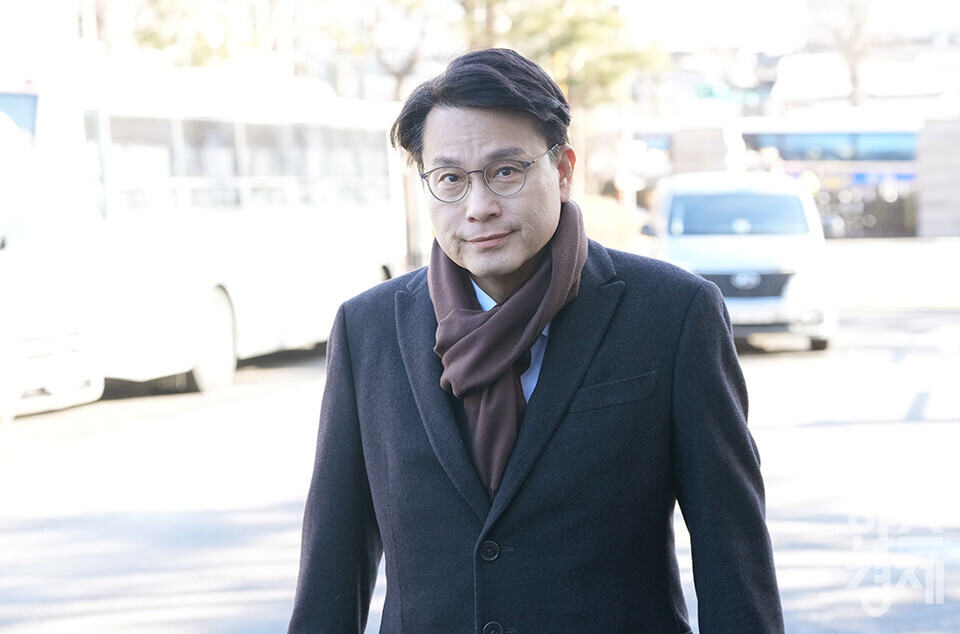 윤상현 국민의힘 의원이 13일 오전 서울 종로구 헌법재판소에서 열리는 윤석열 대통령 탄핵 심판 8차 변론기일에 참석하고 있다. /최대성 기자 dpdaesung@sporbiz.co.kr 2025.02.13.(사진공동취재단)