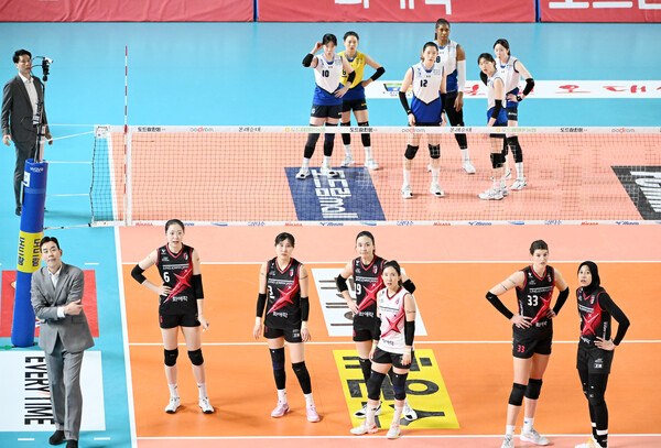 프로배구 V리그 여자부 현대건설(위)과 정관장. /한국배구연맹 제공