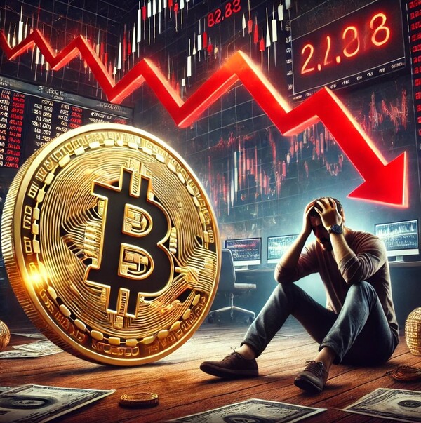 '디지털 금'이라 일컫은 비트코인이 도널드 트럼프가 대통령으로 취임한 후 하락세를 보이고 있다. /이미지=챗GPT