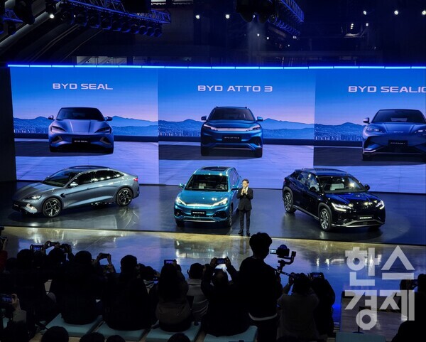 지난 1월 16일 인천에서 열린 BYD 승용 브랜드 출범 행사에서 조인철 BYD코리아 승용사업 부문 대표가 발언하고 있다. / 최창민 기자/최창민 기자