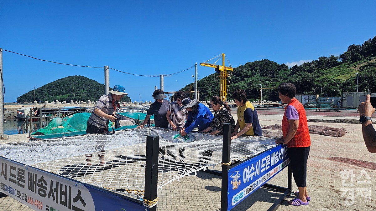 ▲드론 배송서비스 (사진=여수시)