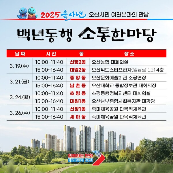 오산시(시장 이권재)가 2025년 을사년을 맞아 ‘백년동행 소통한마당’을 개최한다./ 오산시 제공