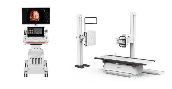 (왼쪽부터) 산부인과용 프리미엄 초음파 진단기기 HERA Z20과 바닥 고정형 디지털 엑스레이 GF85. /삼성메디슨 제공