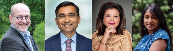 (왼쪽부터)벨기에 앤트워프대학 피에르 반 담(Pierre van Damme) 교수와 게이츠 재단 아난다 산카 반디요파디야(Ananda Sankar Bandyopadhyay) 박사, ’브라질여성그룹’ 루이자 헬레나 트라자노(Luiza Helena Trajano) 대표와 ‘뉴인센티브’ 스베타 자넘팔리(Svetha Janumpalli) 대표./SK바이오사이언스 제공