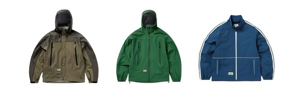 왼쪽부터 고어텍스 소재가 적용된 디스이즈네버댓의 ‘고어텍스 3L All Weather Jacket’, ‘고어텍스 3L Lightweight Jacket’, 고어텍스 윈드스토퍼 소재가 적용된 ’고어텍스 윈드스토퍼 Track Jacket’. /고어코리아 제공