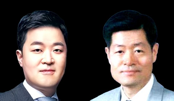 김영민 회장(우)과 장남 김요한 부사장(좌) / 사진=서울도시가스
