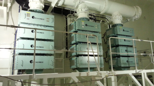 세계 최초로 IMO 기본승인을 받으며 BWMS 시장을 개척한 테크로스의 ECS./테크로스