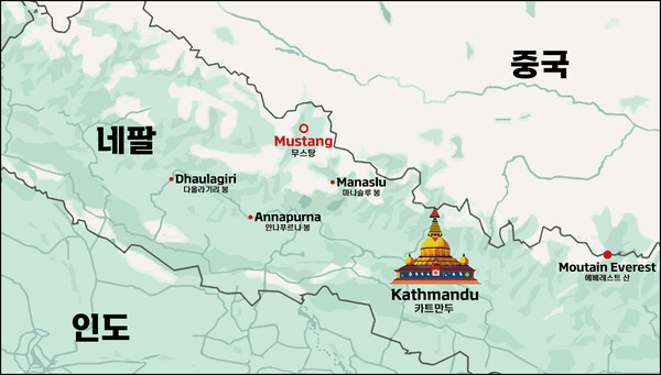 네팔 무스탕 위치