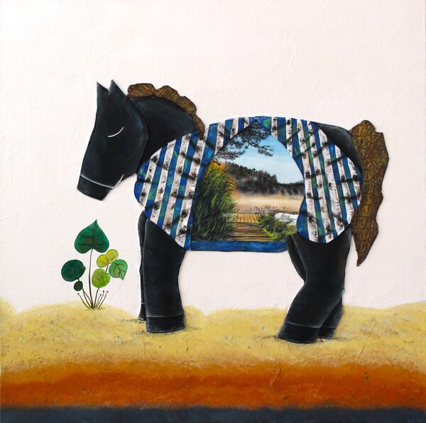 박현 'New Vista Foal' 72.7x72.7cm mixed media 2024. /한국마사회 제공
