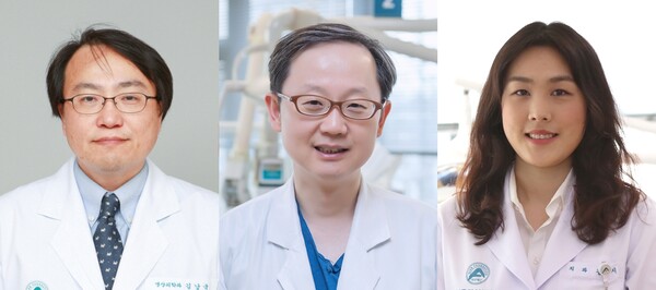 (왼쪽부터) 서울아산병원 융합의학과 김남국 교수, 치과 성상진·김윤지 교수./서울아산병원 제공