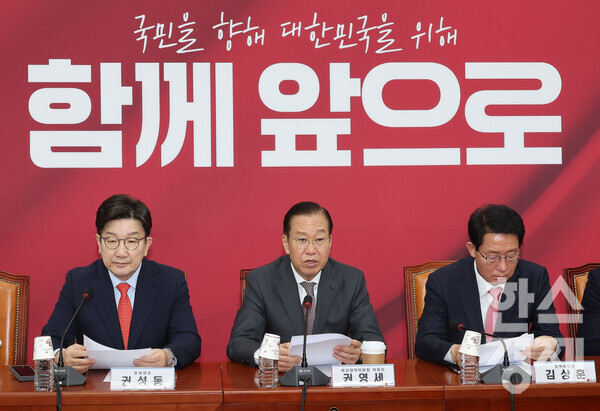 국민의힘 권영세 비상대책위원장이 24일 국회에서 열린 비상대책위원회의에서 발언하고 있다. 사진=연합뉴스