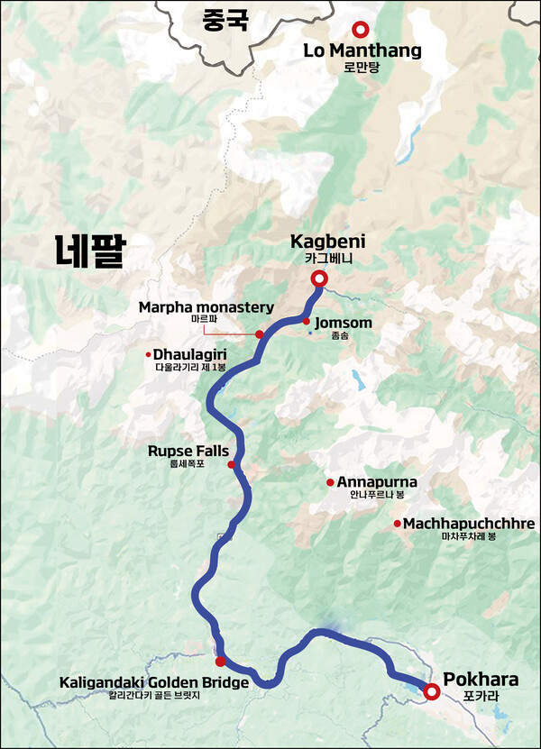 포카라~카그베니 경유도