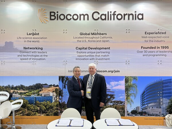 한국바이오협회와 미국 바이오컴 캘리포니아가 양국 간 바이오 산업 협력 강화를 위한 업무협약을 맺었다./한국바이오협회 제공