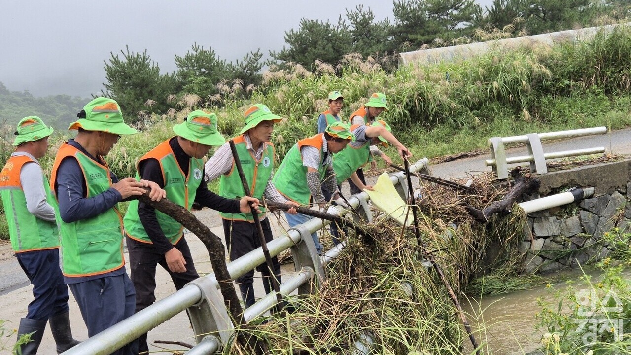 ▲자율방재단 풍수해 복구(사진=전남도)