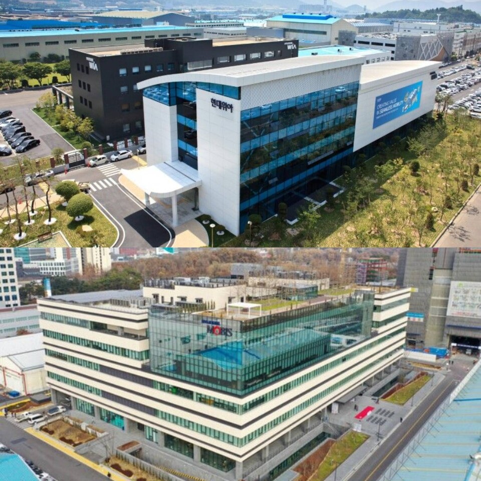 현대위아(위), 현대모비스 본사 전경 / 사진=각 사 제공