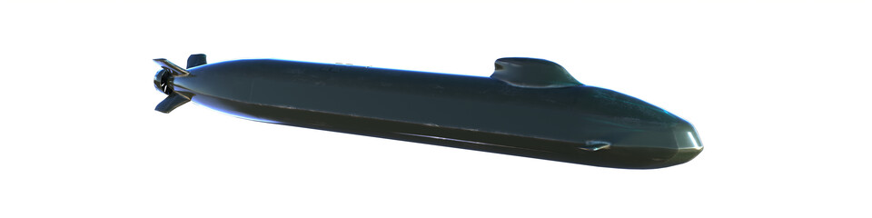 음향 추적을 최소화하는 각진 모양의 스텔스 선형과 수평 발사관을 활용한 무인체계 운용, 무소음을 지향하는 림(Rim) 구동 추진기 탑재 등 최첨단 기술을 적용한 미래형 잠수함 조감도./한화오션