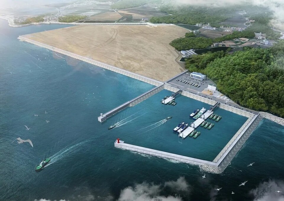 보령신항과 관리부두, 배후단지 조감도./보령시 